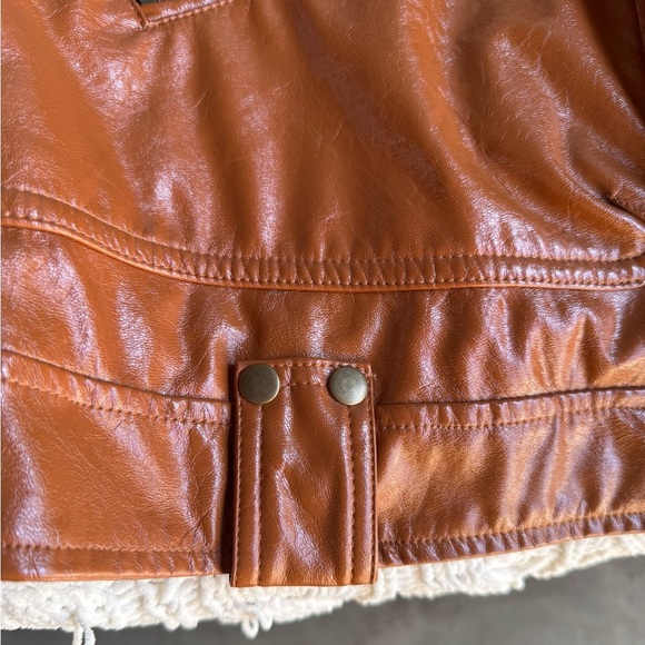 NWT We The Free Tan Vegan Leather Jacket Size M - Picture 7 of 10